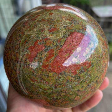 unakiet Fine Unakite Sphere - Hoogte: 13.5 cm - Breedte: