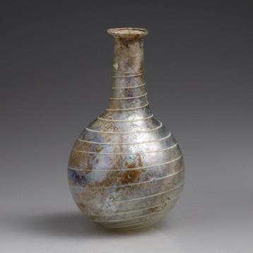 Oud-Romeins Glas Fles met spiraalvormige decoratie - 110 mm