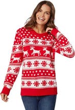 2dekans | Dressforfun Kersttrui wintertoverpracht rood-wit, Diversen, Kerst, Ophalen of Verzenden, Nieuw