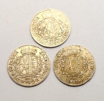 Allemagne, Saxe Frédéric-Auguste III. 1/24 Thaler 3x 1764 /