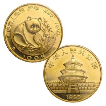 China. 1988 1.9 oz Chinese Gold Panda 5-Coin-Set (In Capsule