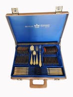 Bestekset - SBS Solingen Goud Vergulde Bestekset - 23/24k, Antiek en Kunst