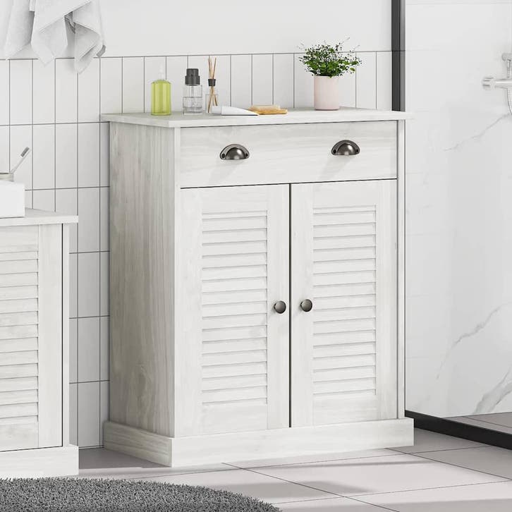 vidaXL Badkamerkast met plank VIGO Wit en Antiek Wit 68 x 34, Maison & Meubles, Tables | Coiffeuses, Envoi