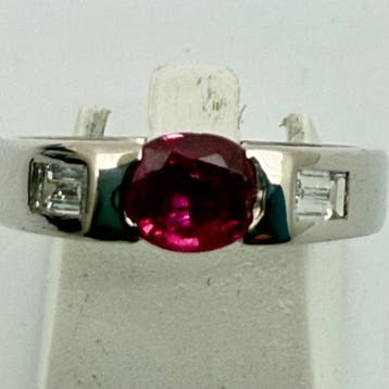 Bague déternité - 18 carats Or blanc Rubis - Diamant, Bijoux, Sacs & Beauté
