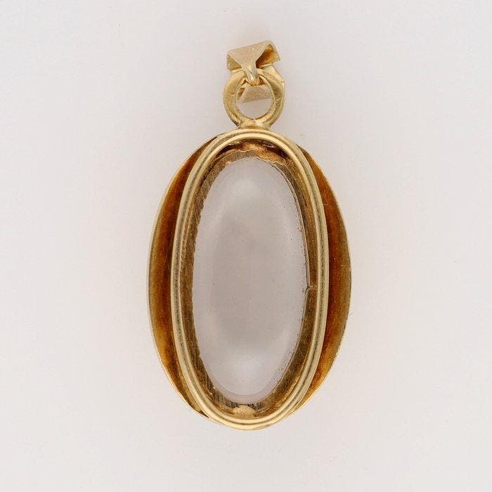 Hanger - 14 karaat Geel goud - Maansteen, Bijoux, Sacs & Beauté, Bijoux anciens