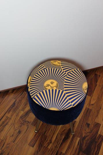 Pouf - Pouf réalisé avec du tissu vintage de Piero