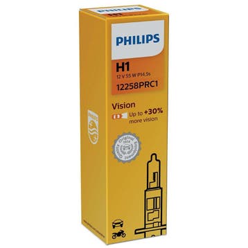 Philips H1 Vision autolamp 12V 55W – 1 stuk, Verzenden, Nieuw