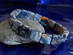 Armband van natuurlijke pietersiet - Blauw-goud