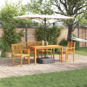 vidaXL Tuin Eettafel Set 5 st Bruin Massief Acacia Hout, Verzenden, Nieuw