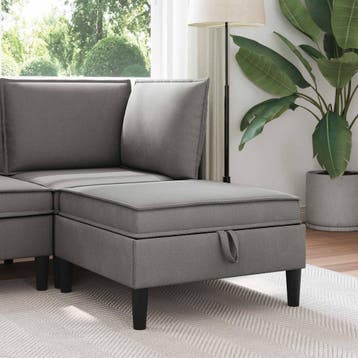 vidaXL Sofa Kruk met Opbergruimte Donkergrijs Fluweel, Maison & Meubles, Canapés | Salons, Verzenden