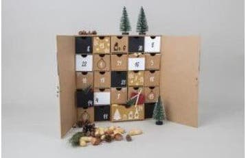 Adventskalender, FSC Rec 100% kraft bruin, Nieuw