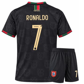 Kingdo Ronaldo Portugal Voetbaltenue Zwart - CR7 - Kind en, Verzenden, Nieuw, Bal