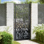 vidaXL Poort met sporenontwerp 100x200 cm staal zwart, Verzenden, Nieuw