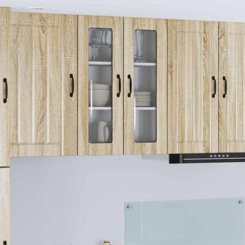 vidaXL Wandglas Kasten LUCCA Sonoma Eiken 60 x 31 x 80 cm, Verzenden