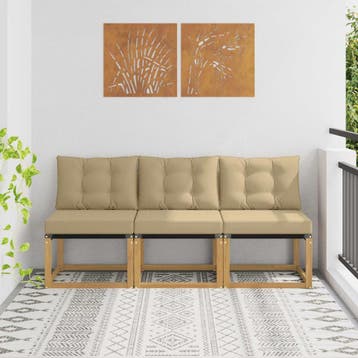 vidaXL 3 st Buiten Midden Sofa Massief acaciahout en, Verzenden, Nieuw