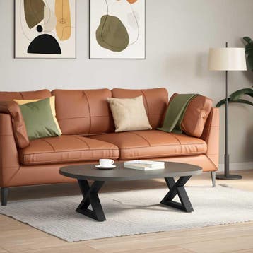 vidaXL Salontafelpoten 2 st 60x(30-31,3) cm staal zwart, Verzenden, Nieuw
