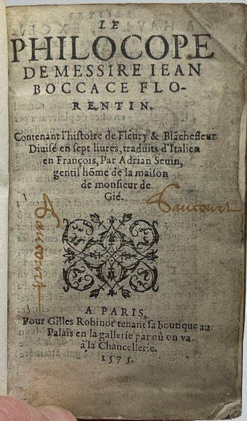 Jean Boccas - Le Philocope de messire Jean Boccace Florentin, Antiek en Kunst