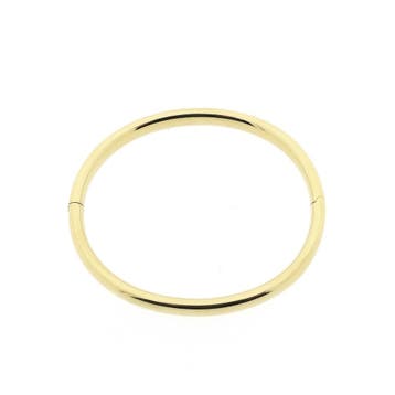 Gouden gladde slavenarmband; Maat M, Ophalen of Verzenden, Gebruikt, Goud, Goud