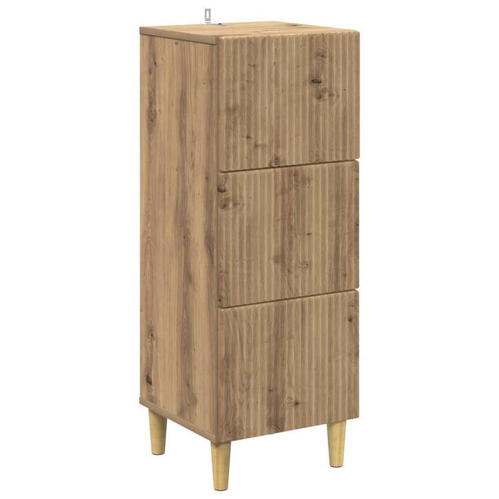 vidaXL Ladekast Artisanaal eiken 33 x 34,5 x 90 cm Bewerkt, Huis en Inrichting, Kasten | Overige, Nieuw, Verzenden