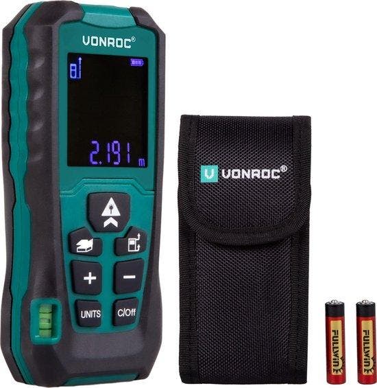 2dekans | VONROC Laser afstandsmeter – 60 meter bereik –, Bricolage & Construction, Outillage | Autres Machines, Enlèvement ou Envoi