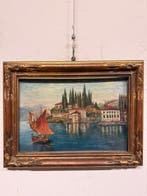 École italienne (XX) - Isola Bella con Barca