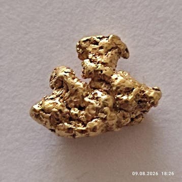 Goud Goud nugget - Hoogte: 9 mm - Breedte: 13 mm- 1.29 g
