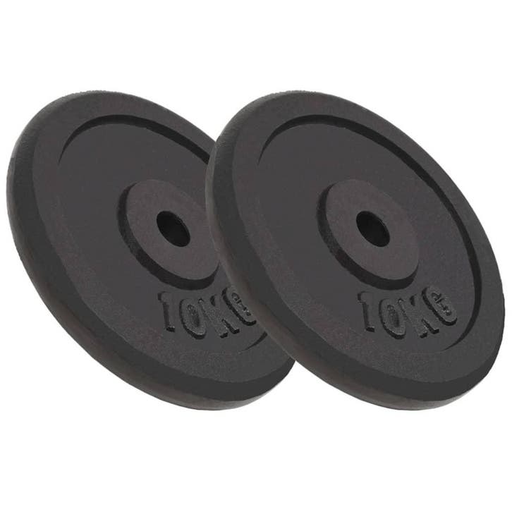 vidaXL Halterschijven 2 st 2x10 kg gietijzer, Sports & Fitness, Équipement de fitness, Envoi