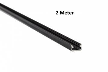 LED Profiel 2 meter - 9,3x16mm DESIGN A - ZWART, Verzenden
