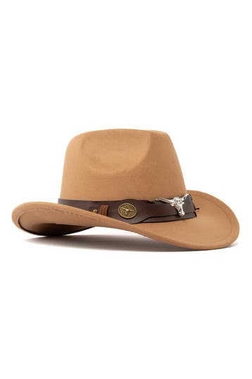 KIMU® Cowboyhoed Bruin Wolvilt Stier Bruine Cowboy Western H, Ophalen of Verzenden, Nieuw