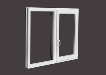 PVC vast-draaikiep b150xh130 cm Wit, Ophalen of Verzenden, Gevelraam of Ruit