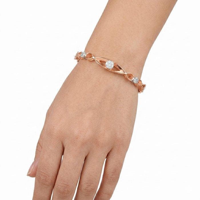Armband - 14 karaat Roségoud - 2.75ct. tw. Diamant, Bijoux, Sacs & Beauté, Bijoux anciens