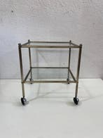 Table dappoint - Métal, Verre - Table basse sur roulettes