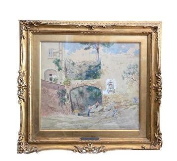 Carlo Brancaccio (1861-1920) - Scorcio di Napoli