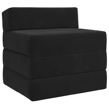 vidaXL Vouwbare Sofa Bed Zwart 200 x 70 x 15 cm Fluweel, Huis en Inrichting, Zetels | Zetels, Verzenden, Nieuw