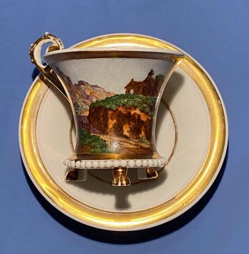 Tasse (2) - Porcelaine - Tasse Biedermeier XIXe