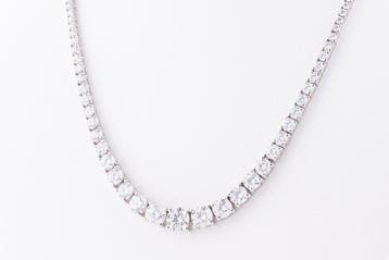 Chaîne - 18 carats Or blanc - 10.00ct. tw. Diamant (Cultivé