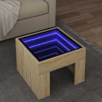 vidaXL Salontafel met Infinity LED 40x40x30 cm sonoma, Verzenden, Nieuw