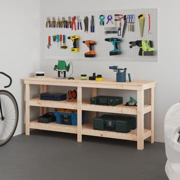vidaXL Werkbank 181x50x80 cm massief grenenhout, Verzenden, Nieuw