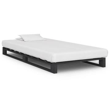 vidaXL Bedframe pallet massief grenenhout grijs 90x200 cm, Verzenden, Nieuw