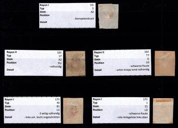 Suisse 1850/1854 - CH - Rayon - petite sélection Rayon (1) -