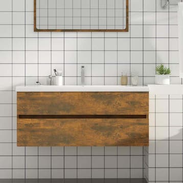 vidaXL Wastafelkast 100x38,5x45 cm bewerkt hout gerookt, Verzenden