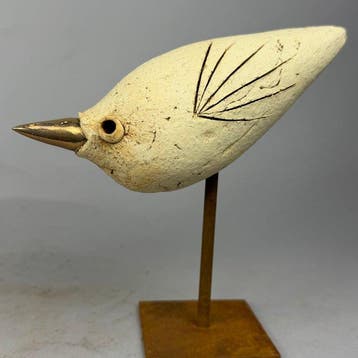 Ewa Budzowska - NO RESERVE- BIRD- (decorated 24 carat gold)