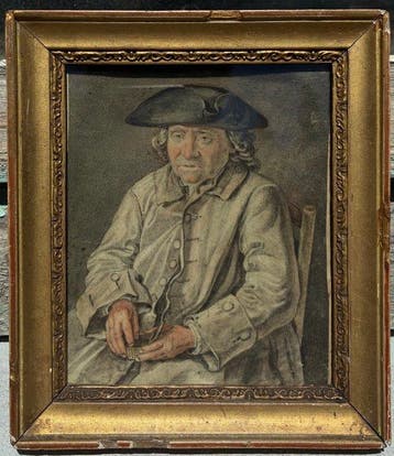 Franse school (XVIII) - Portrait d’homme au Tricorne -