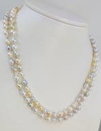 Halsketting Zilver, 5,5x6 mm multikleurige gouden en, Handtassen en Accessoires, Kettingen, Nieuw