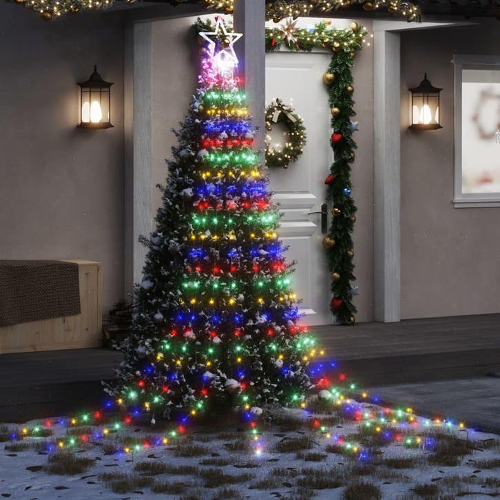vidaXL Kerstboomverlichting 320 kleurrijke LEDs 375 cm, Diversen, Kerst, Nieuw, Verzenden
