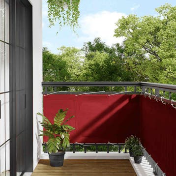 vidaXL Balkonscherm Rood 75x700 cm 100% Polyester Oxford, Tuin en Terras, Verzenden, Nieuw