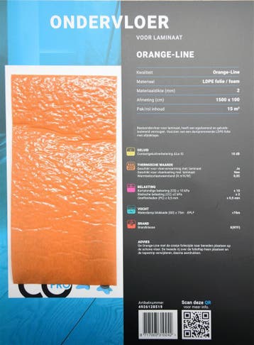 Floorlife Co-pro orange-line 15000x1000x2mm, Ophalen of Verzenden, Nieuw