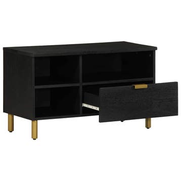 vidaXL Tv-meubel 80x33x46 cm bewerkt hout zwart, Huis en Inrichting, Verzenden, Nieuw