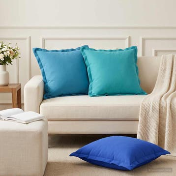 vidaXL Kussensloop 6 st HOUTEN Turquoise 45 x 45 cm, Verzenden