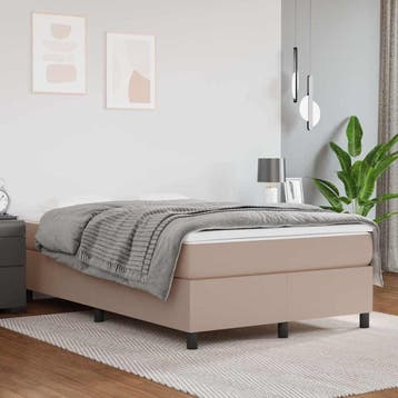 vidaXL Boxspring bed kunstleer cappuccinokleurig 120x200 cm, Verzenden